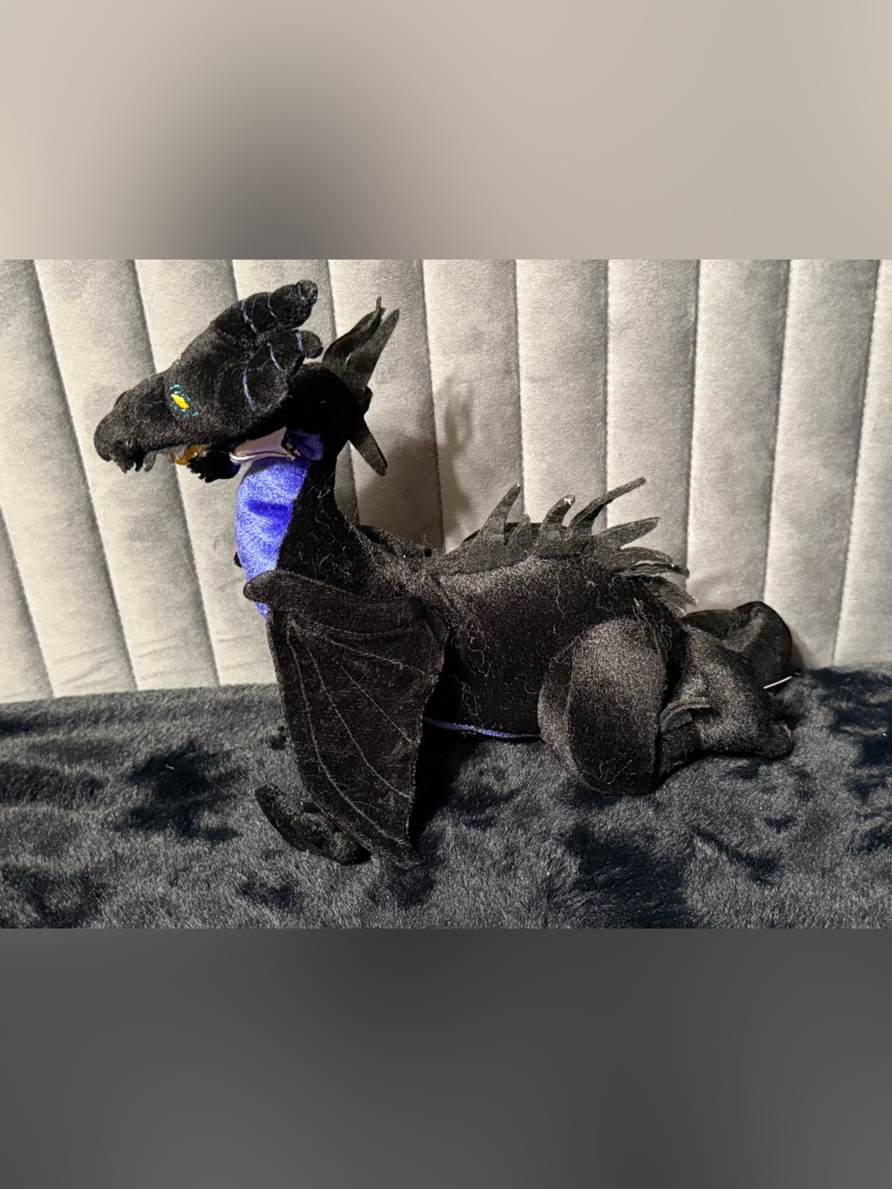 Disney Maleficent Dragon Plush Sleeping Beauty Villain Black Purple
